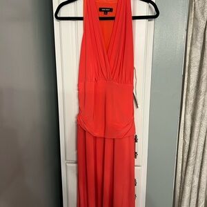 Nine West Vibrant Orange Backless Dress
